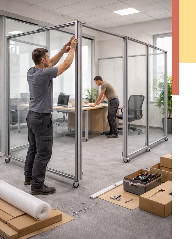 Мобильные офисные перегородки в Костомукше от 12753 руб. — установка под ключ | ОТДЕЛОЧНИК-Ктм