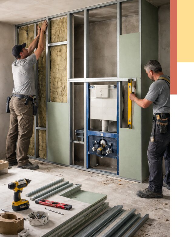 Установка сантехнических перегородок в Костомукше от 8672 руб. | ОТДЕЛОЧНИК-Ктм