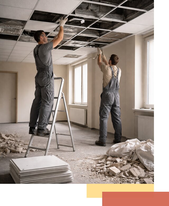 Демонтаж потолков Армстронг профессионально в Костомукше