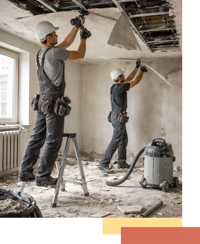 Демонтаж гипсокартонного потолка в Костомукше быстро и аккуратно