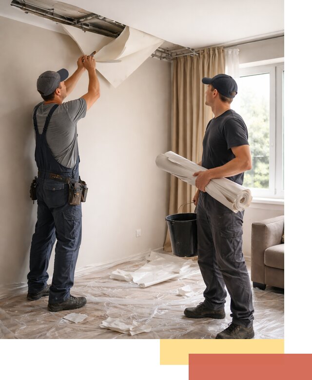 Демонтаж натяжного потолка в Костомукше быстро и аккуратно