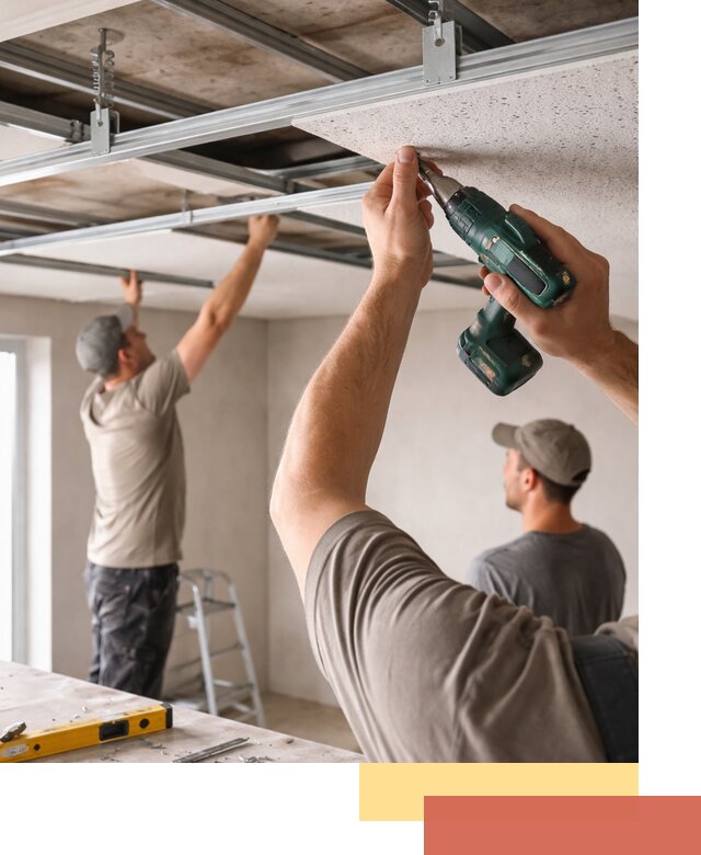 Монтаж акустического потолка в Костомукше под ключ