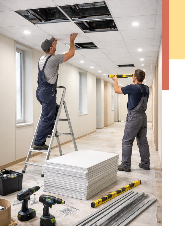 Ремонт потолка Армстронг в Костомукше от 4591 руб. — быстро и недорого | ОТДЕЛОЧНИК-Ктм