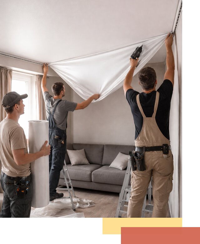 Монтаж сатинового натяжного потолка в Костомукше качественно и быстро