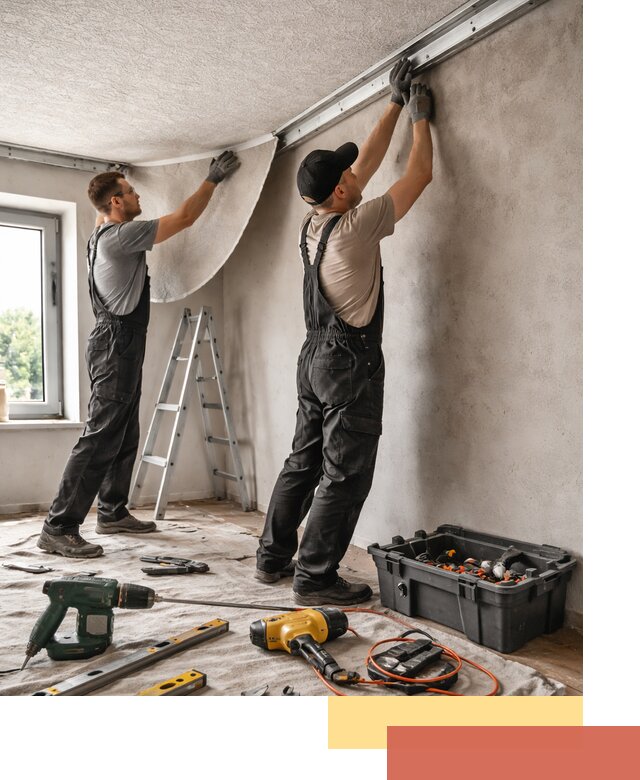 Монтаж фактурного натяжного потолка в Костомукше качественно и быстро