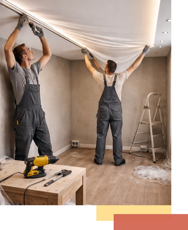 Монтаж натяжного потолка с подсветкой в Костомукше цена и сроки