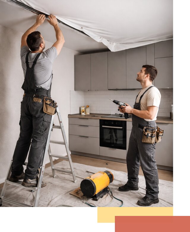 Монтаж натяжного потолка на кухне в Костомукше