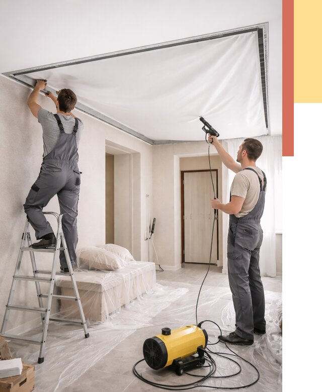 Монтаж натяжного потолка в прихожей в Костомукше от 2704 руб. под ключ | ОТДЕЛОЧНИК-Ктм