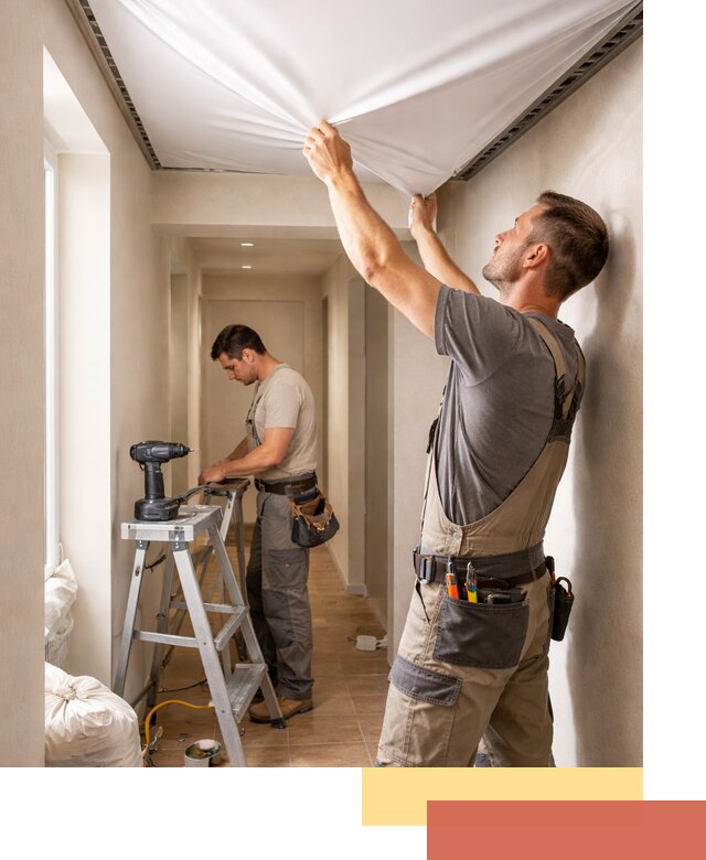 Монтаж натяжного потолка в прихожей в Костомукше