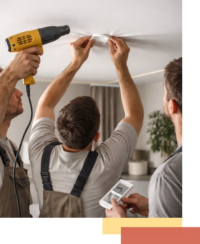 Ремонт прокола полотна натяжного потолка в Костомукше