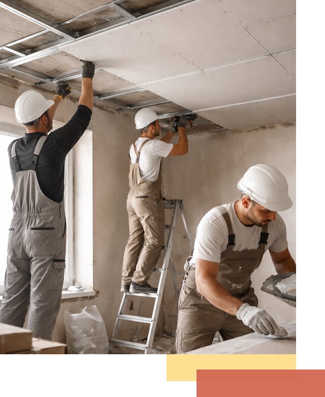 Одноуровневый потолок из гипсокартона в Костомукше — монтаж и отделка