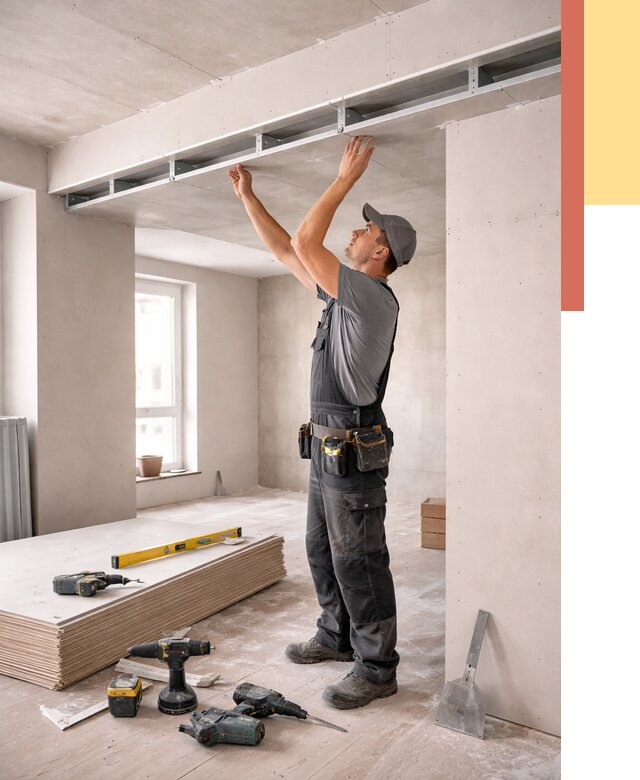 Потолок из гипсокартона с нишей в Костомукше от 1275 руб. под ключ | ОТДЕЛОЧНИК-Ктм