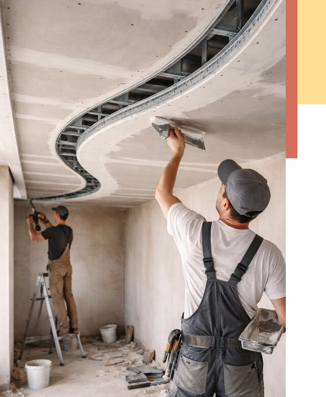 Криволинейный потолок из гипсокартона в Костомукше от 2142 руб./м2 | ОТДЕЛОЧНИК-Ктм