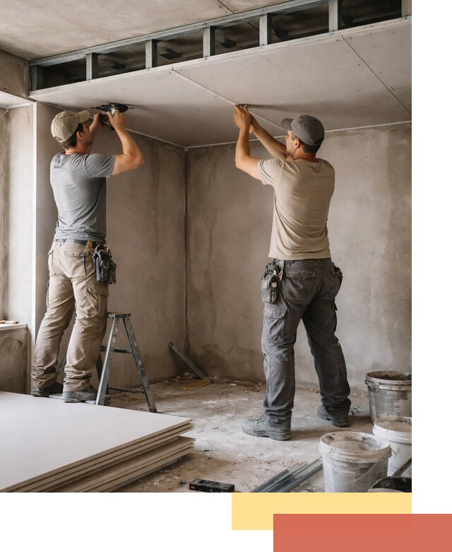 Короб из гипсокартона на потолке под ключ в Костомукше