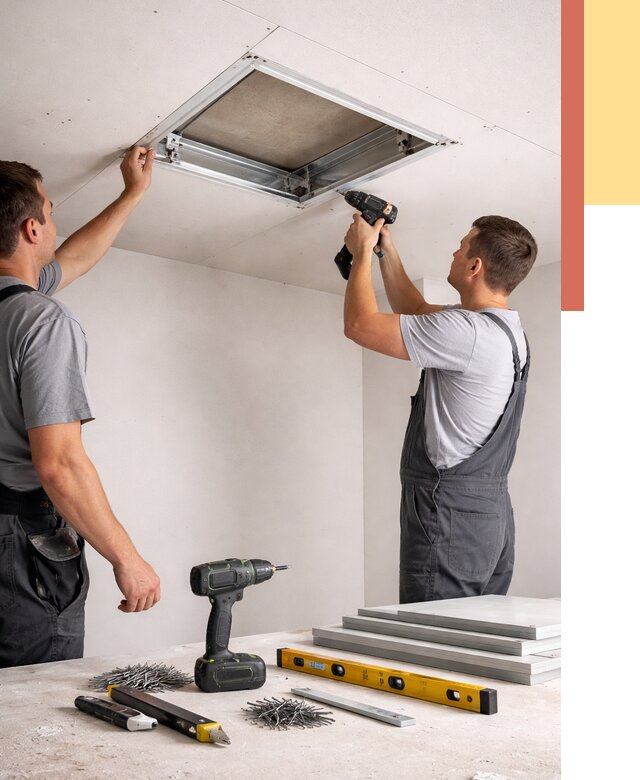 Установка люка в потолок ГКЛ в Костомукше от 2551 руб. под ключ | ОТДЕЛОЧНИК-Ктм