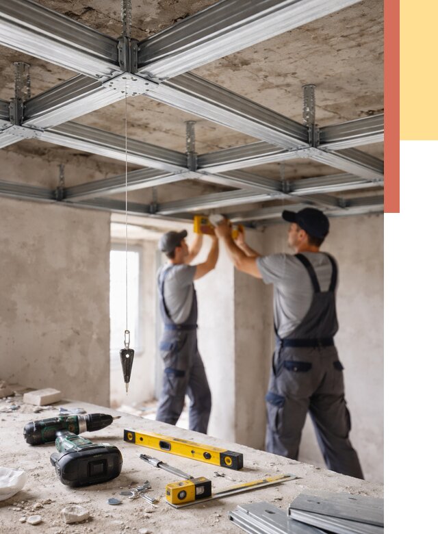 Монтаж каркаса потолка из профиля в Костомукше от 4591 руб. — услуги ОТДЕЛОЧНИК-Ктм