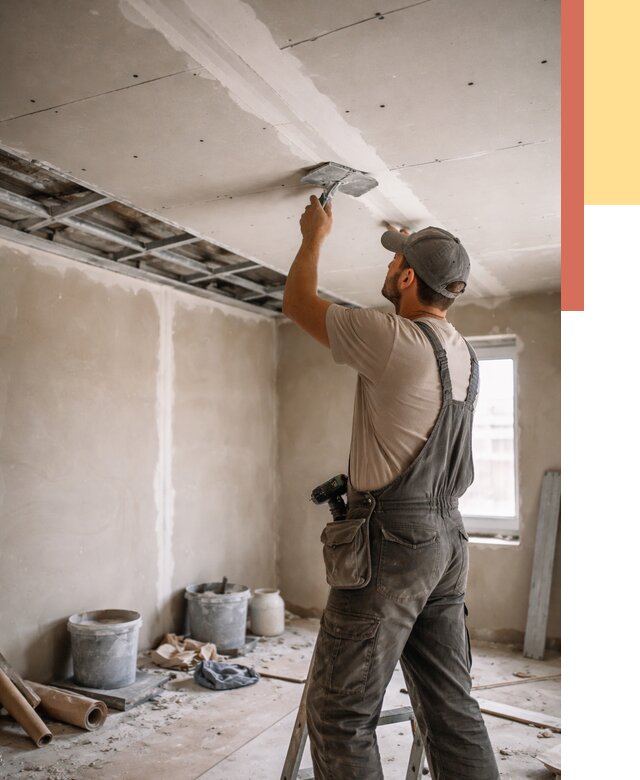 Ремонт потолка из гипсокартона в Костомукше от 663 руб./м² — быстро и недорого | ОТДЕЛОЧНИК-Ктм