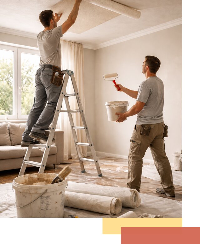 Поклейка обоев на потолок в Костомукше — качественно и быстро