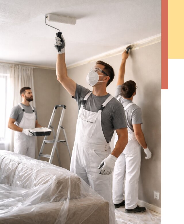 Покраска потолка водоэмельсионной краской в Костомукше от 2244 руб/м² — услуги под ключ | ОТДЕЛОЧНИК-Ктм