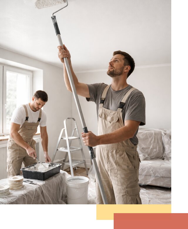 Покраска потолка водоэмульсионной краской в Костомукше