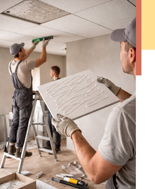 Монтаж потолочной плитки в Костомукше от 4591 руб. — быстро и недорого | ОТДЕЛОЧНИК-Ктм