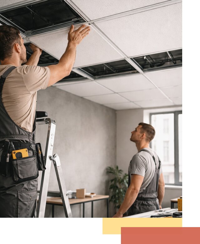 Монтаж потолочной плитки в Костомукше качественно и в срок