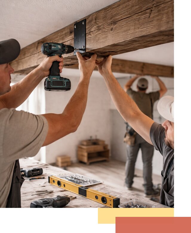 Монтаж декоративных потолочных балок в Костомукше