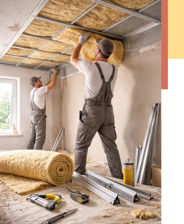 Утепление потолка в Костомукше от 7345 руб/м2 — недорого, быстро, под ключ | ОТДЕЛОЧНИК-Ктм