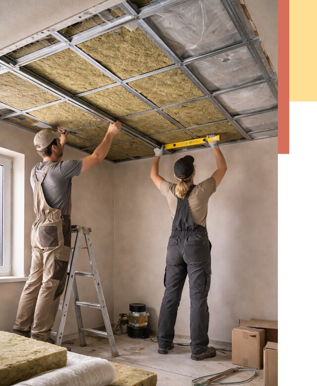 Шумоизоляция потолка в Костомукше от 1275 руб. под ключ — услуги ОТДЕЛОЧНИК-Ктм