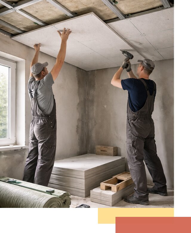 Шумоизоляция потолка панелями ЗИПС в Костомукше